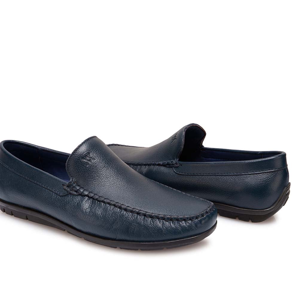 ZAPATO MOCASÍN CASUAL SERGIO-2609 AZUL VIALE HOMME CUERO - 2