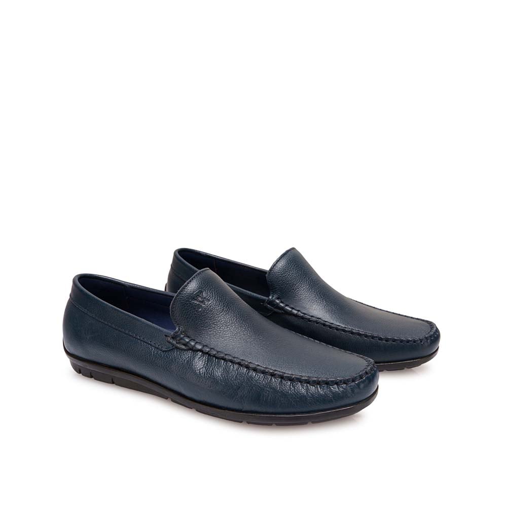ZAPATO MOCASÍN CASUAL SERGIO-2609 AZUL VIALE HOMME CUERO - 4