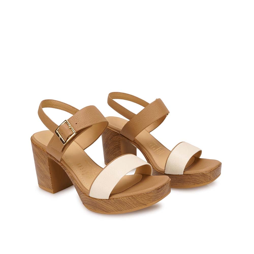 SANDALIA D'ORSAY CASUAL SOFI-2603 HUESO/TRIGO VIALE CUERO - 4