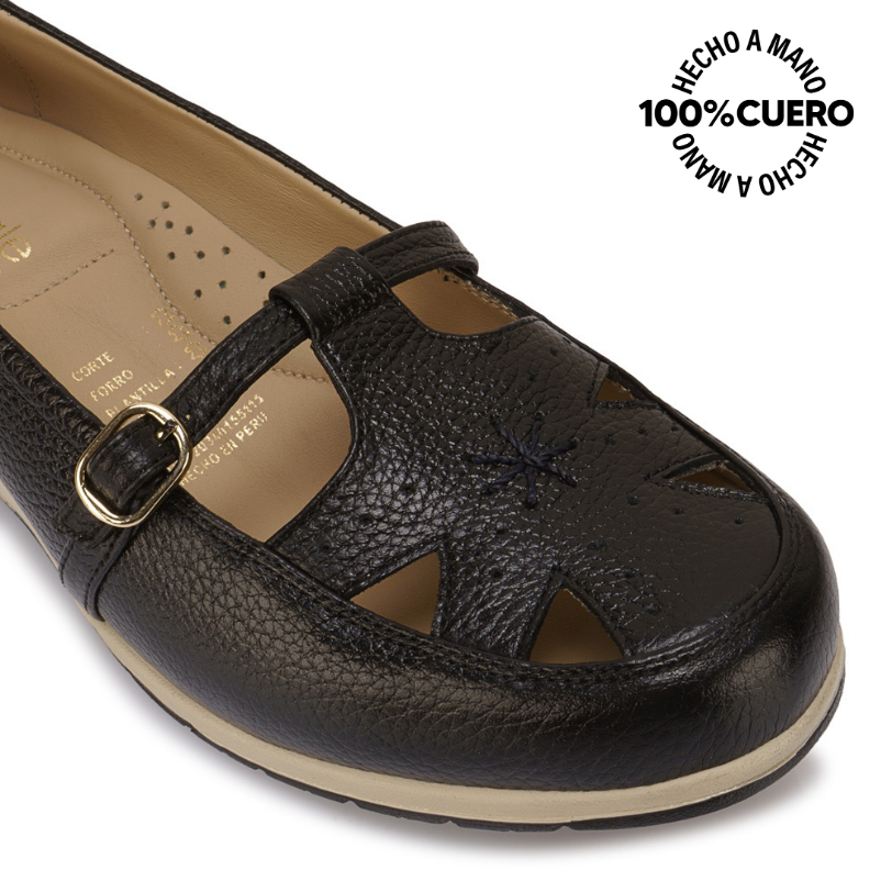 ZAPATO CANASTA CASUAL WIL-2521 NEGRO VIALE CUERO - 3