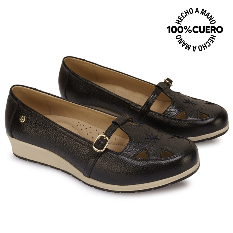 ZAPATO CANASTA CASUAL WIL-2521 NEGRO VIALE CUERO - 4