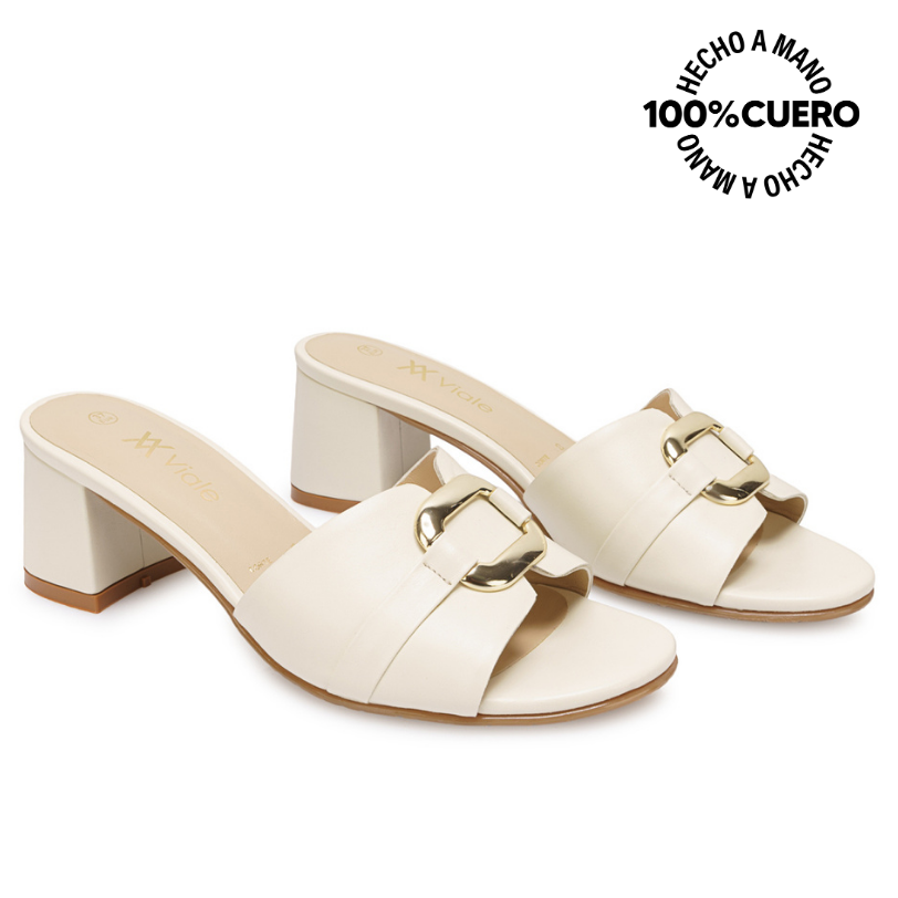 SANDALIA SLIDE CASUAL TATI-2603 HUESO VIALE CUERO - 4