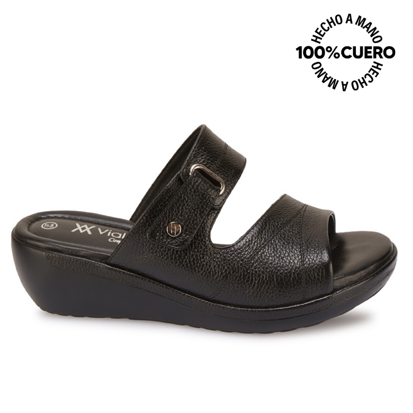 SANDALIA STRAP CASUAL WIL-2601 NEGRO VIALE CUERO - 1