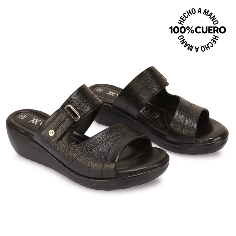 SANDALIA STRAP CASUAL WIL-2601 NEGRO VIALE CUERO - 4