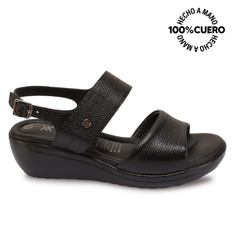 SANDALIA D'ORSAY CASUAL WIL-2602 NEGRO VIALE CUERO - 1