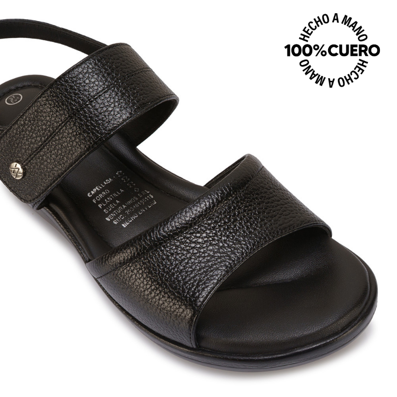 SANDALIA D'ORSAY CASUAL WIL-2602 NEGRO VIALE CUERO - 3