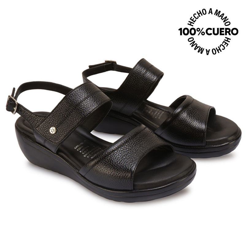 SANDALIA D'ORSAY CASUAL WIL-2602 NEGRO VIALE CUERO - 4