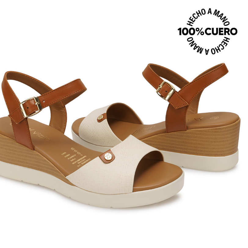 SANDALIA D'ORSAY CASUAL TASTE-2601 PERLA VIALE CUERO - 2