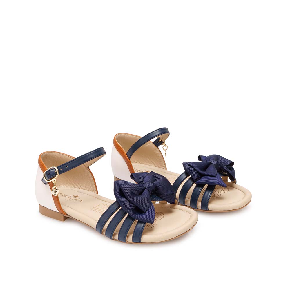 SANDALIA D'ORSAY CASUAL YADIRA-2610 AZUL/HUESO PIAZZA KIDS - 4