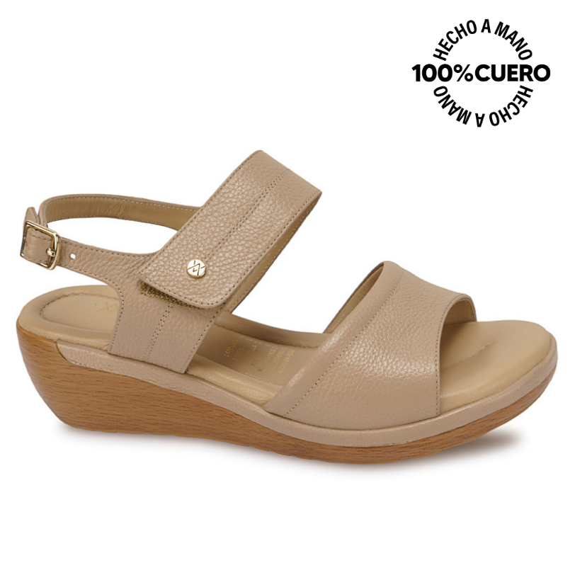 SANDALIA D'ORSAY CASUAL WIL-2602 AVENA VIALE CUERO - 1