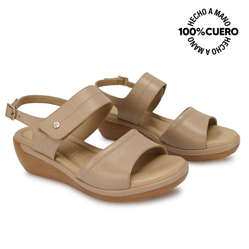 SANDALIA D'ORSAY CASUAL WIL-2602 AVENA VIALE CUERO - 4
