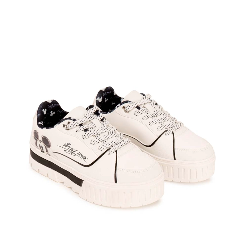 ZAPATILLA CASUAL 2KY-053 BLANCO/NEGRO MICKEY - 4