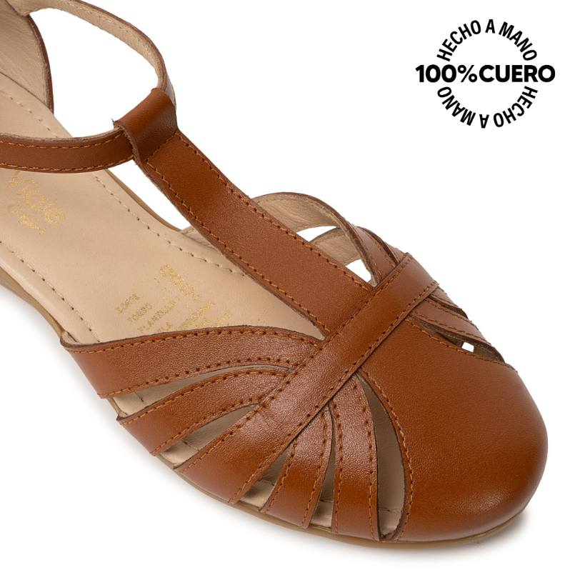 SANDALIA CANASTA CASUAL DK-2603 NATURAL VIALE CUERO - 3