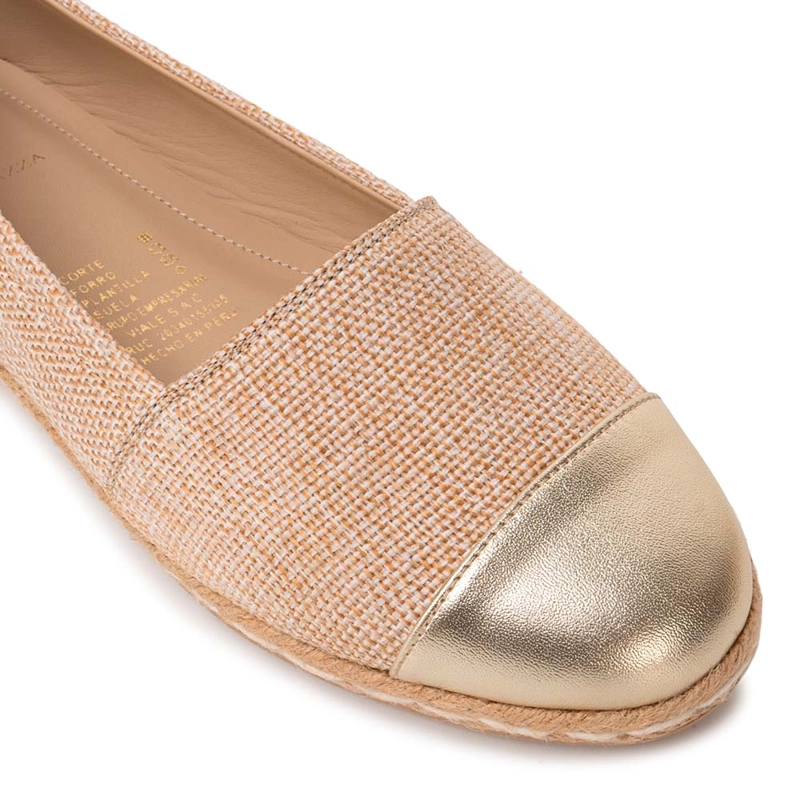 ZAPATO ALPARGATA CASUAL ALAY-2609 BEIGE/DORADO PIAZZA - 3