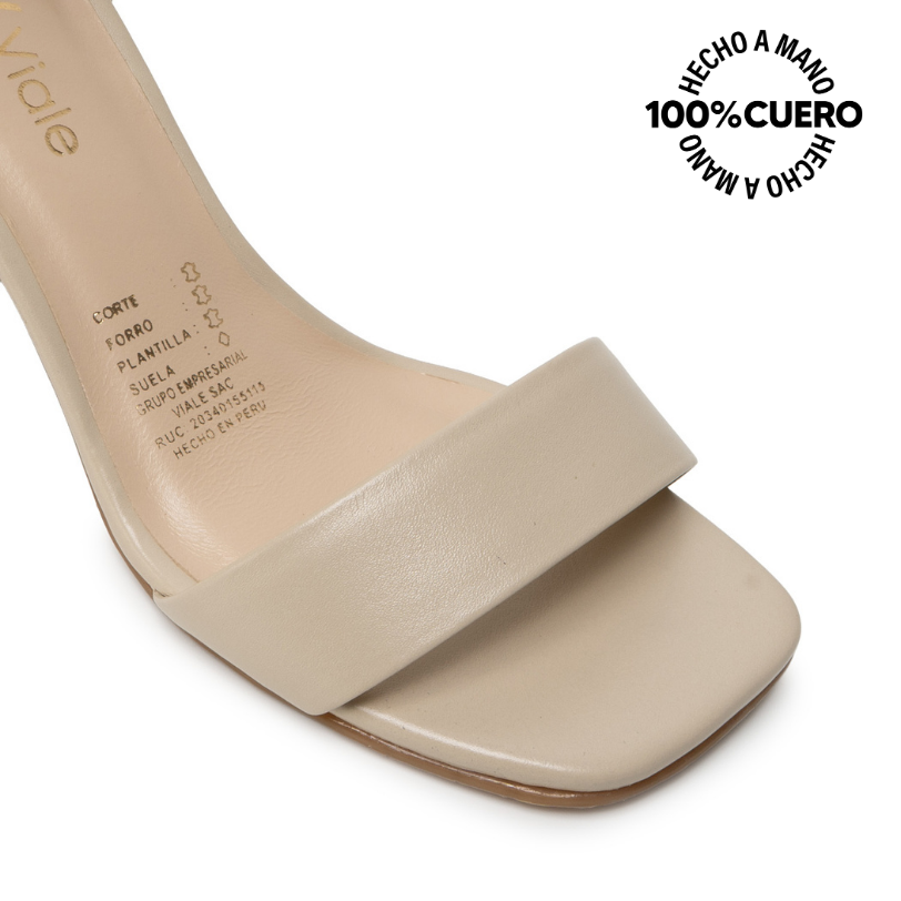 SANDALIA D'ORSAY CASUAL TATI-2608 MARFIL VIALE CUERO - 3