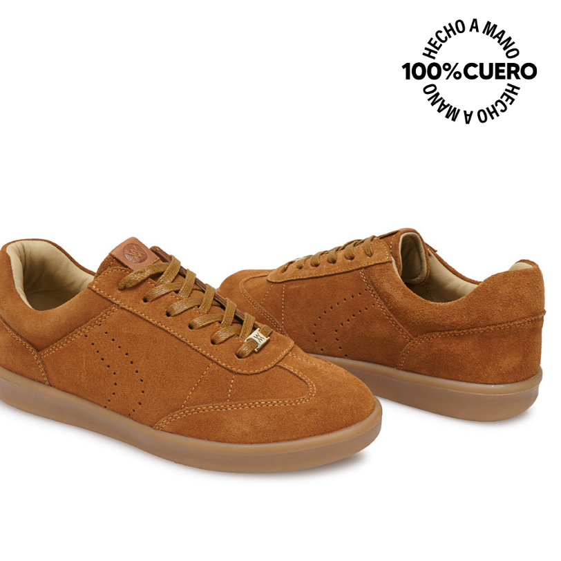 ZAPATILLA CASUAL CATA-2603 HABANO VIALE CUERO - 2