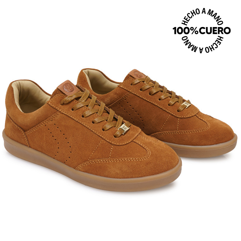 ZAPATILLA CASUAL CATA-2603 HABANO VIALE CUERO - 4