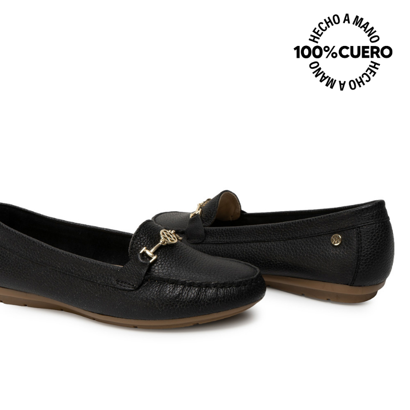 ZAPATO MOCASÍN CASUAL CORE-2510 NEGRO VIALE CUERO - 2