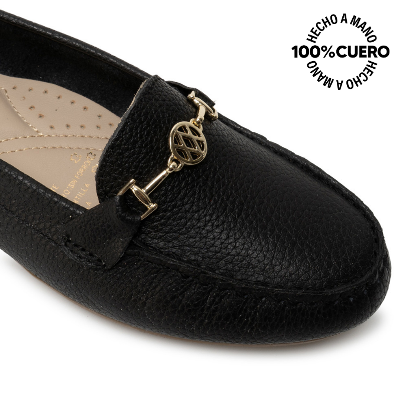 ZAPATO MOCASÍN CASUAL CORE-2510 NEGRO VIALE CUERO - 3