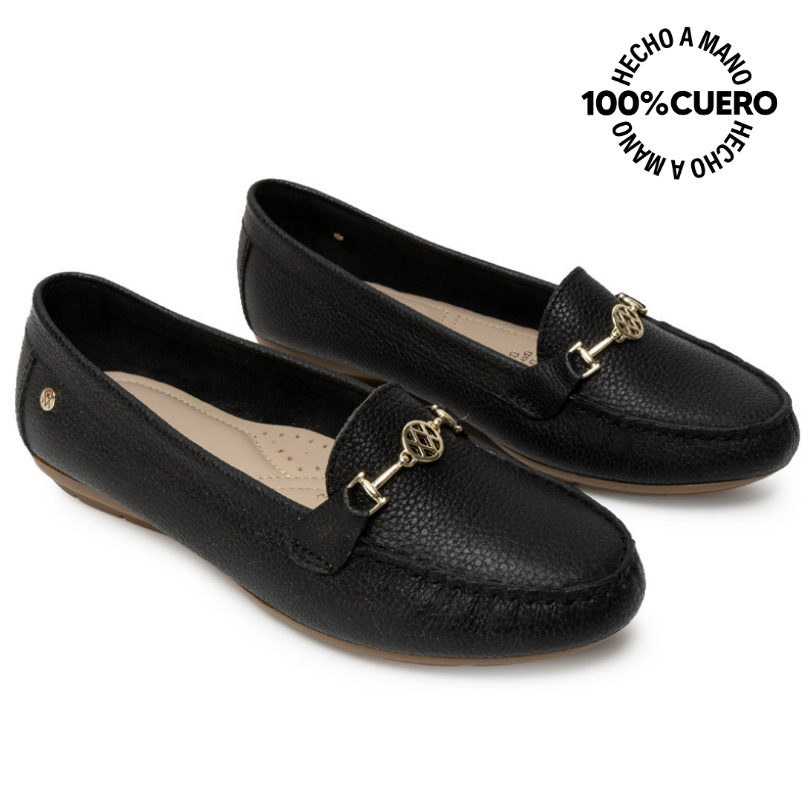 ZAPATO MOCASÍN CASUAL CORE-2510 NEGRO VIALE CUERO - 4