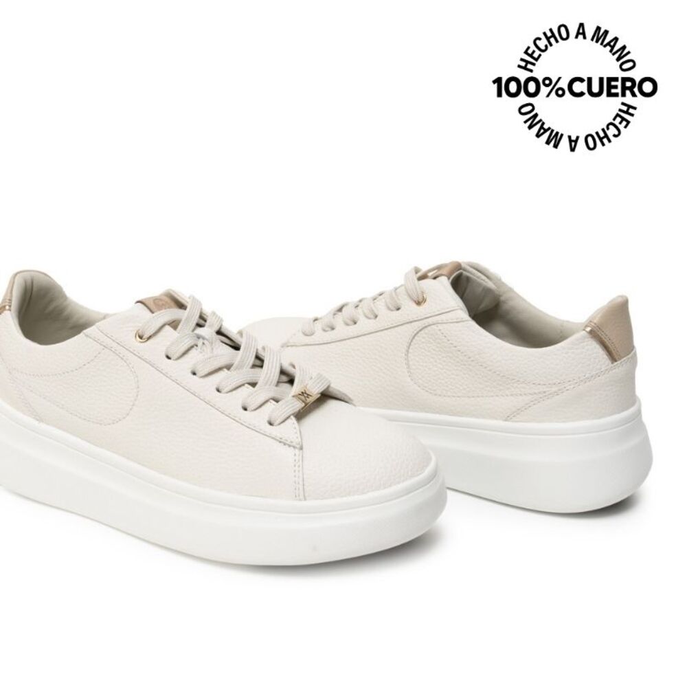 ZAPATILLA CASUAL REC-2601 BLANCO SOF VIALE CUERO - 2