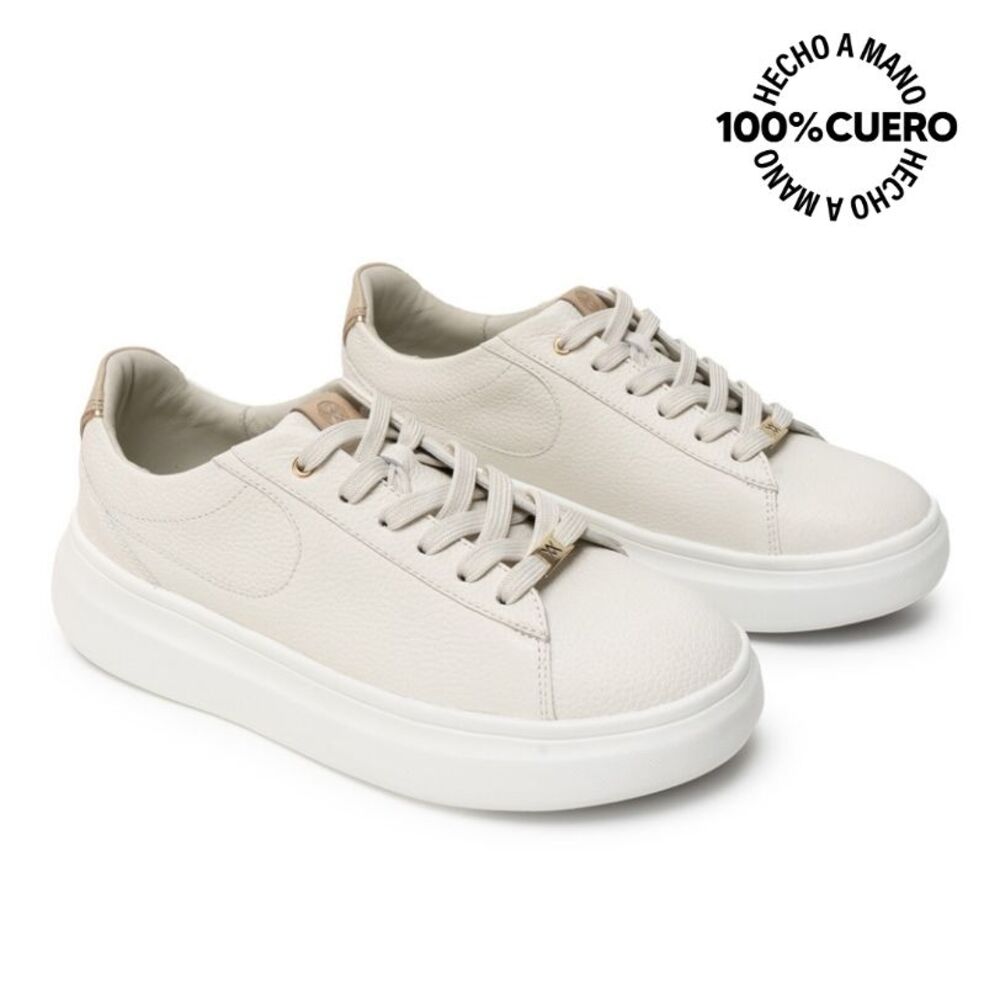 ZAPATILLA CASUAL REC-2601 BLANCO SOF VIALE CUERO - 4