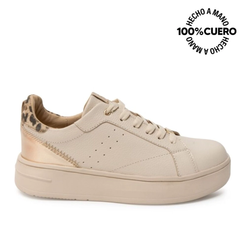 ZAPATILLA CASUAL REC-2515 VAINILLA VIALE CUERO - 1