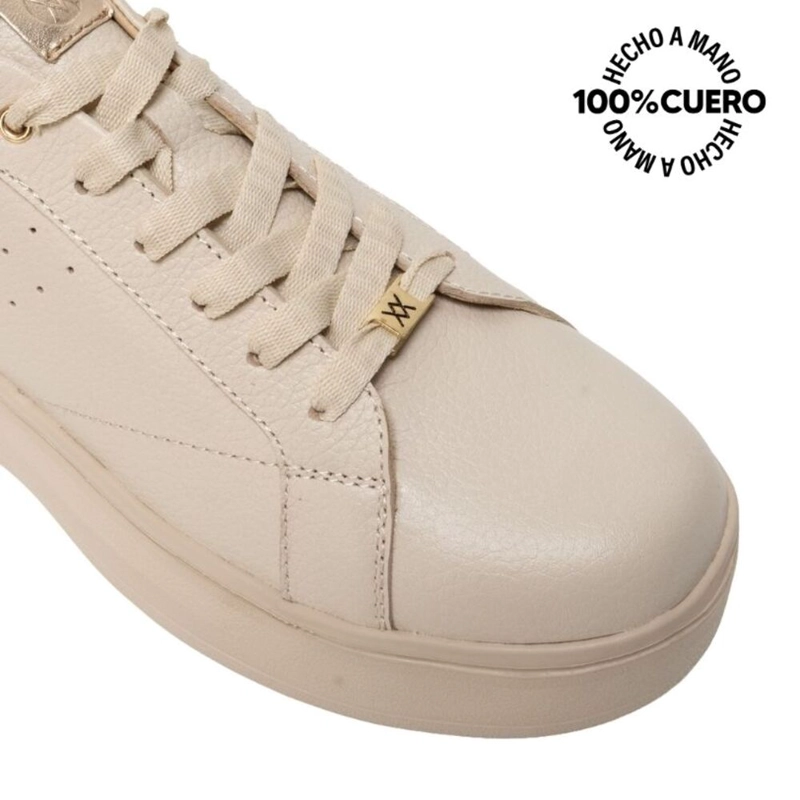 ZAPATILLA CASUAL REC-2515 VAINILLA VIALE CUERO - 3