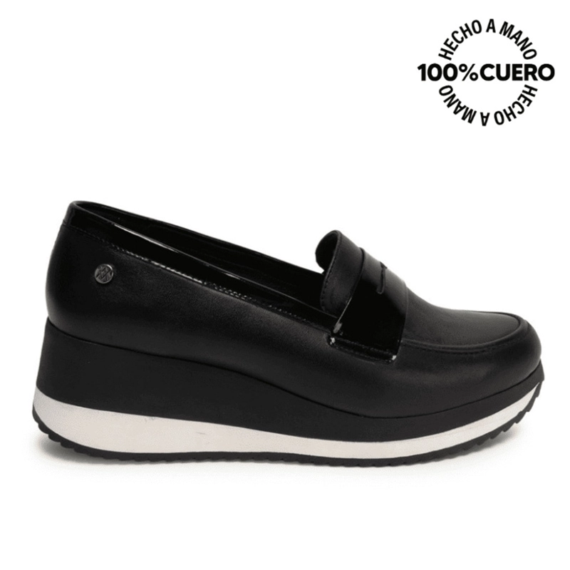 ZAPATO OXFORD CASUAL ALE-2639 NEGRO VIALE CUERO - 1