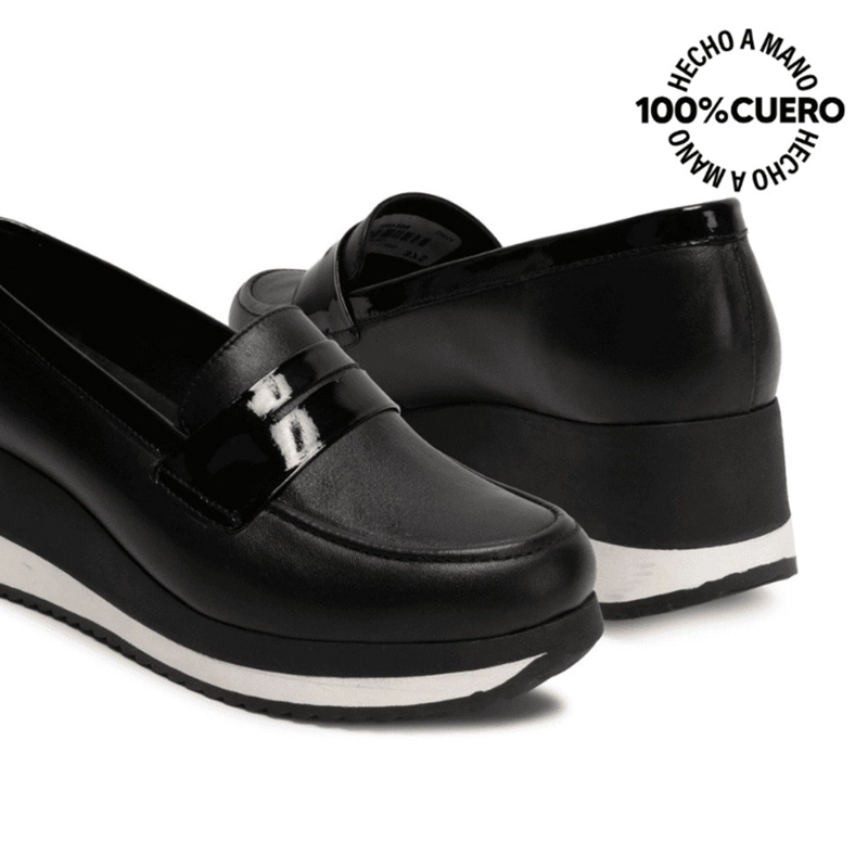 ZAPATO OXFORD CASUAL ALE-2639 NEGRO VIALE CUERO - 2