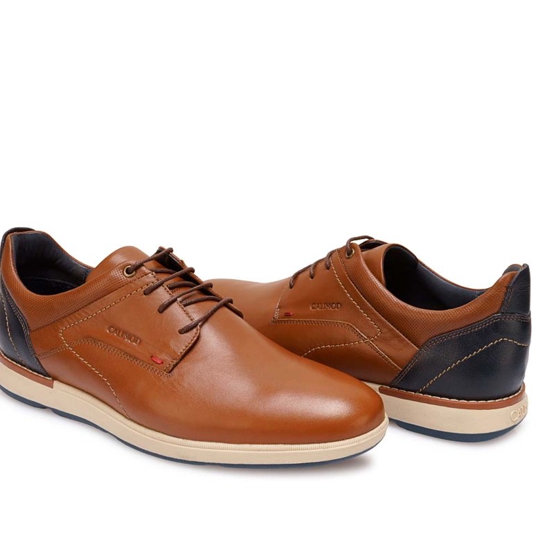 ZAPATO DERBY CASUAL CYV-006 TAN CALIMOD CUERO - 2