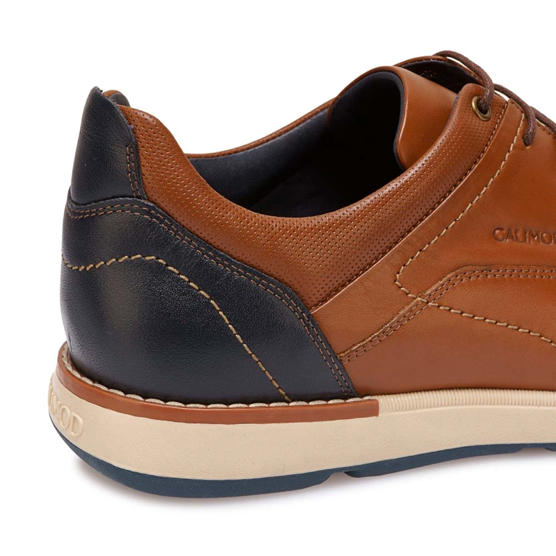 ZAPATO DERBY CASUAL CYV-006 TAN CALIMOD CUERO - 3