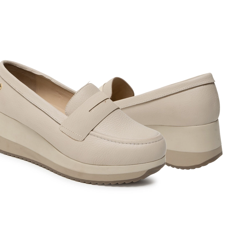 ZAPATO OXFORD CASUAL ALE-2639 VAINILLA VIALE CUERO - 2