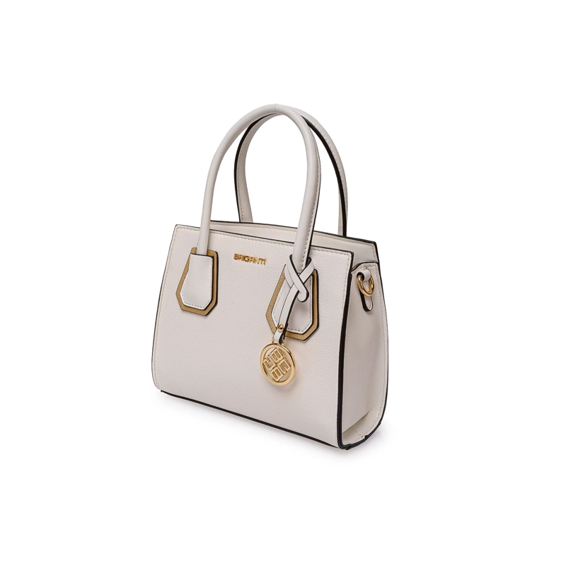 CARTERA BRIGANTI SATCHEL BRI-CM2604 BLANCO/DORADO - 3