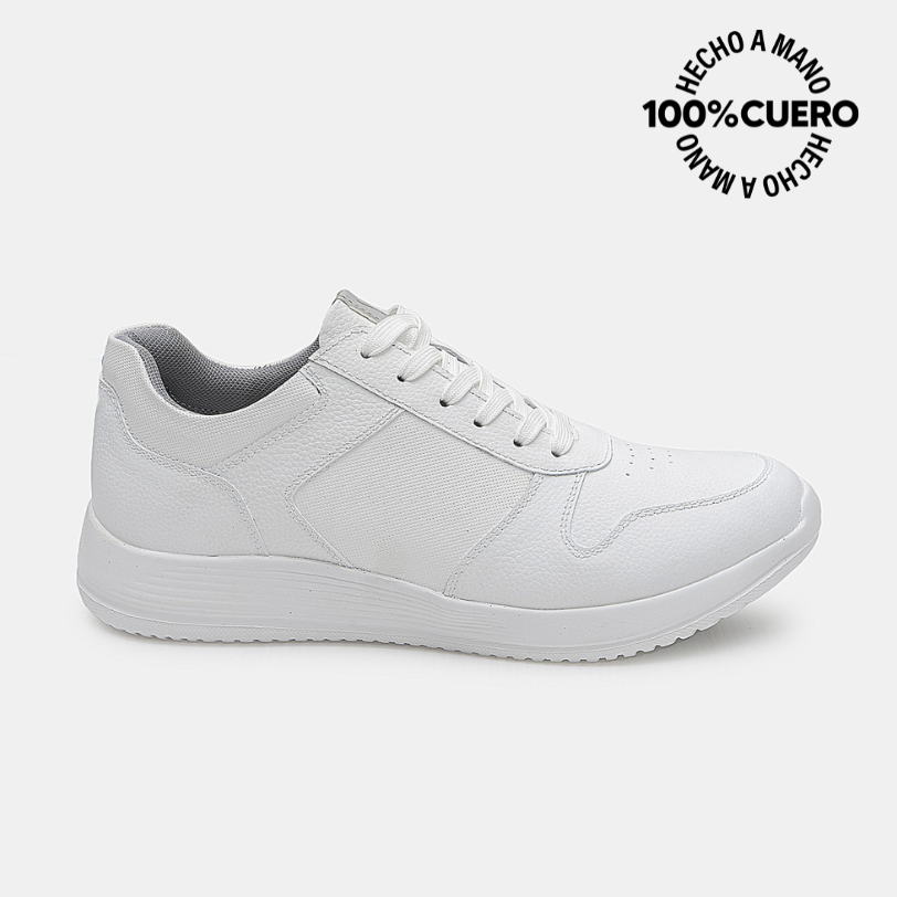 ZAPATILLA ESCOLAR CASUAL JOSE-2601 BLANCO VIALE HOMME CUERO - 1