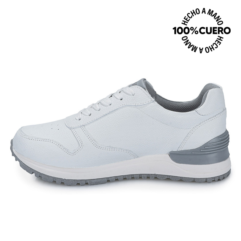 ZAPATILLA ESCOLAR UNISEX CASUAL ANDREI-027 T BLANCO RABBIT CUERO - 2