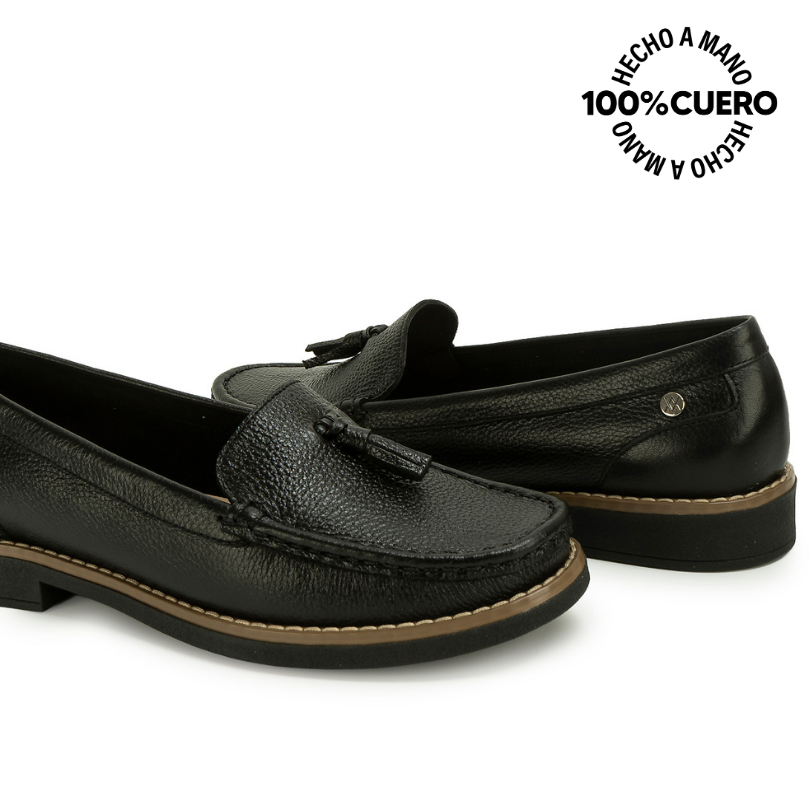 ZAPATO MOCASÍN AVE-2614 NEGRO VIALE CUERO - 2