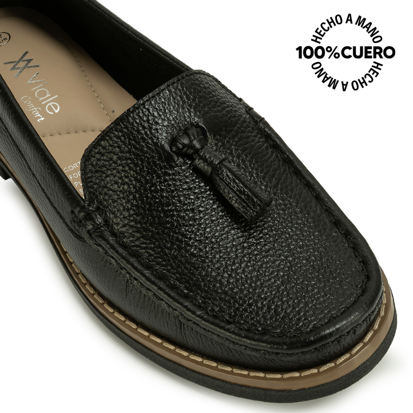 ZAPATO MOCASÍN AVE-2614 NEGRO VIALE CUERO - 3