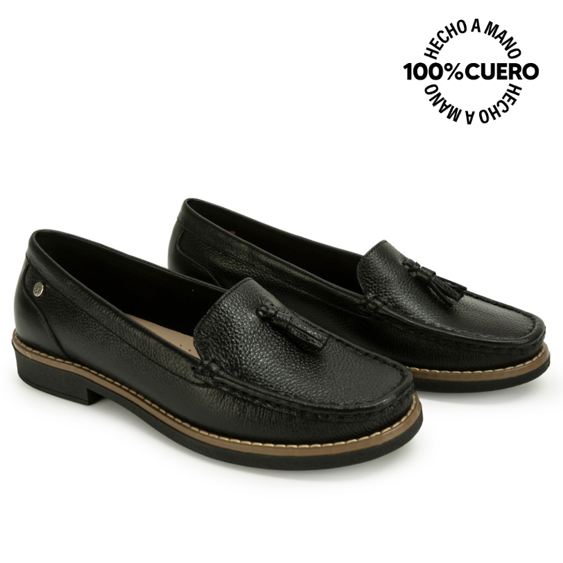 ZAPATO MOCASÍN AVE-2614 NEGRO VIALE CUERO - 4