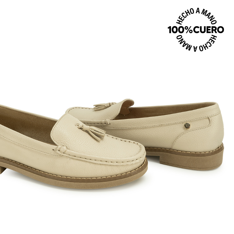 ZAPATO MOCASÍN AVE-2614 VAINILLA VIALE CUERO - 2