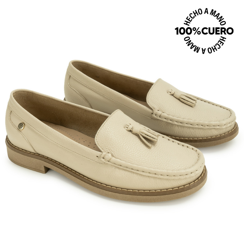 ZAPATO MOCASÍN AVE-2614 VAINILLA VIALE CUERO - 4