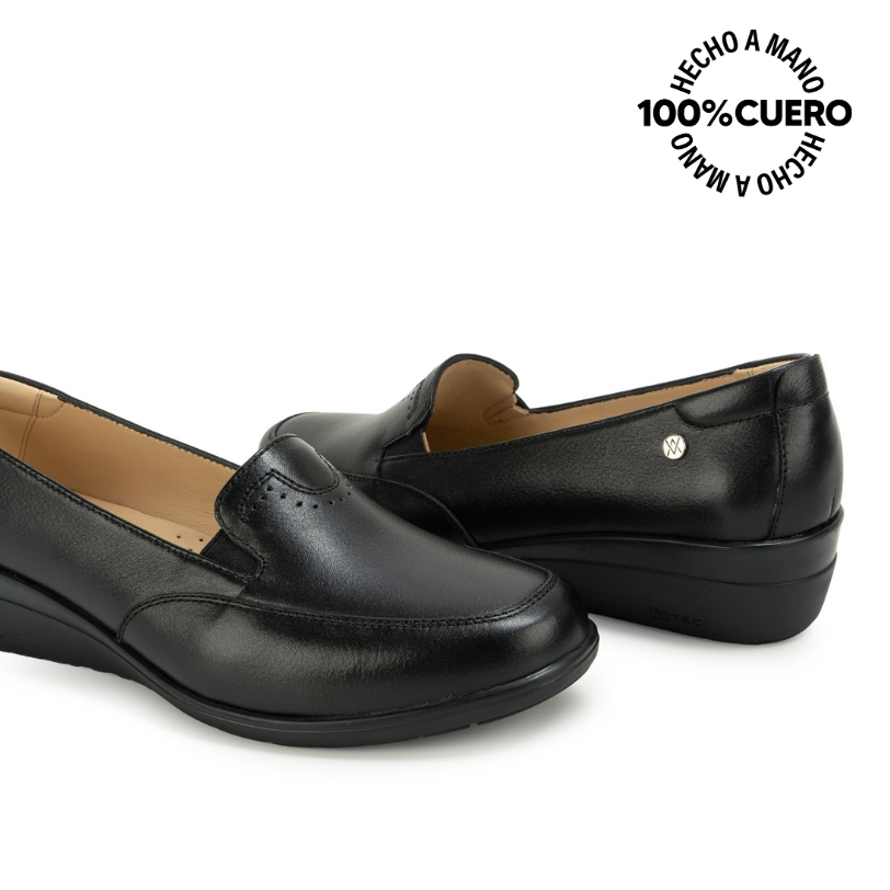 ZAPATO MOCASÍN LE-2612 NEGRO VIALE CUERO - 2