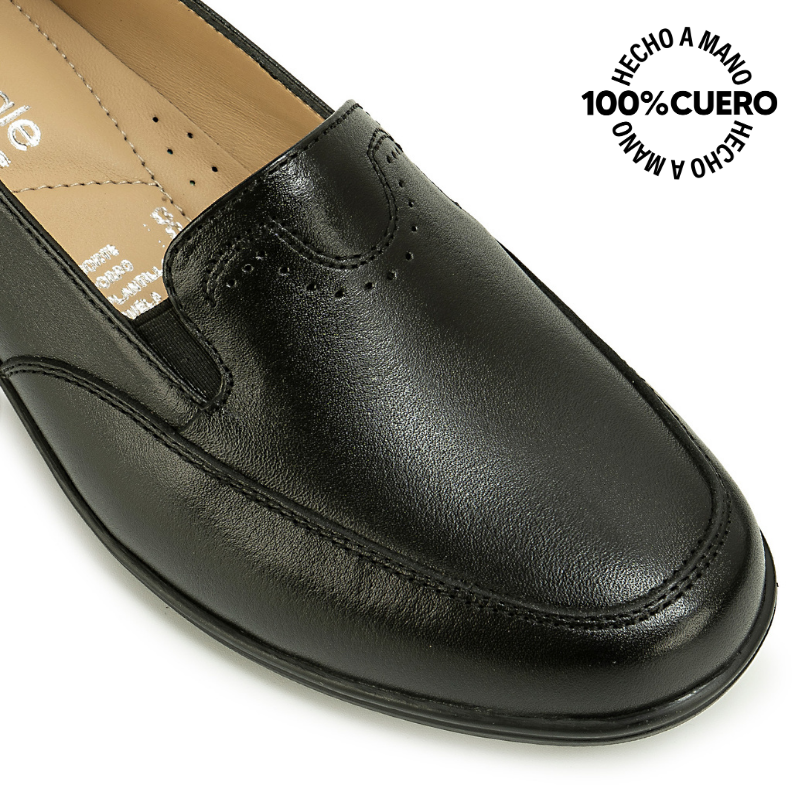 ZAPATO MOCASÍN LE-2612 NEGRO VIALE CUERO - 3
