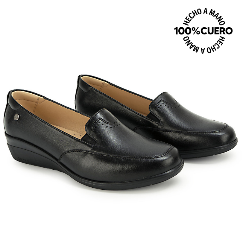 ZAPATO MOCASÍN LE-2612 NEGRO VIALE CUERO - 4