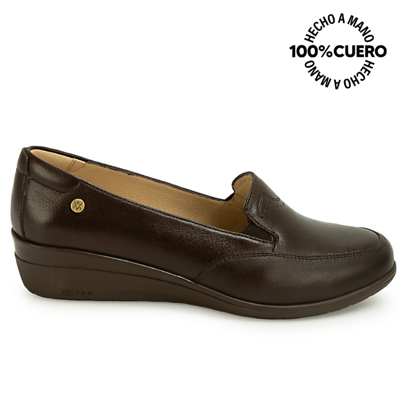 ZAPATO MOCASÍN LE-2612 MARRON VIALE CUERO - 1