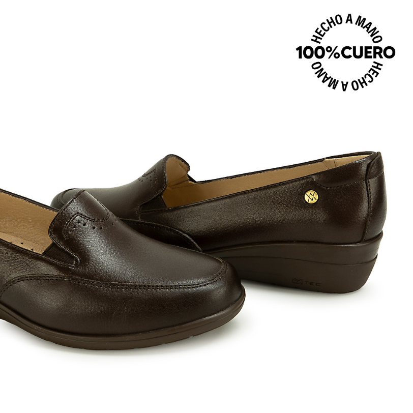 ZAPATO MOCASÍN LE-2612 MARRON VIALE CUERO - 2