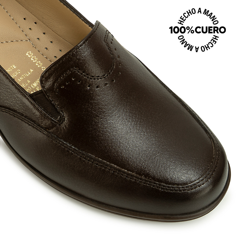 ZAPATO MOCASÍN LE-2612 MARRON VIALE CUERO - 3