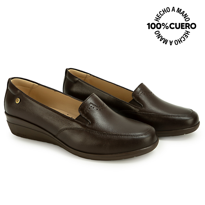 ZAPATO MOCASÍN LE-2612 MARRON VIALE CUERO - 4