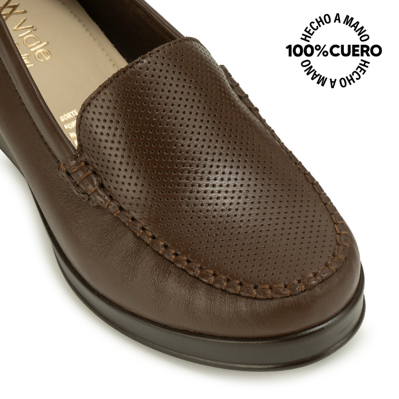 ZAPATO MOCASÍN DOM-2601 MARRON VIALE CUERO - 3