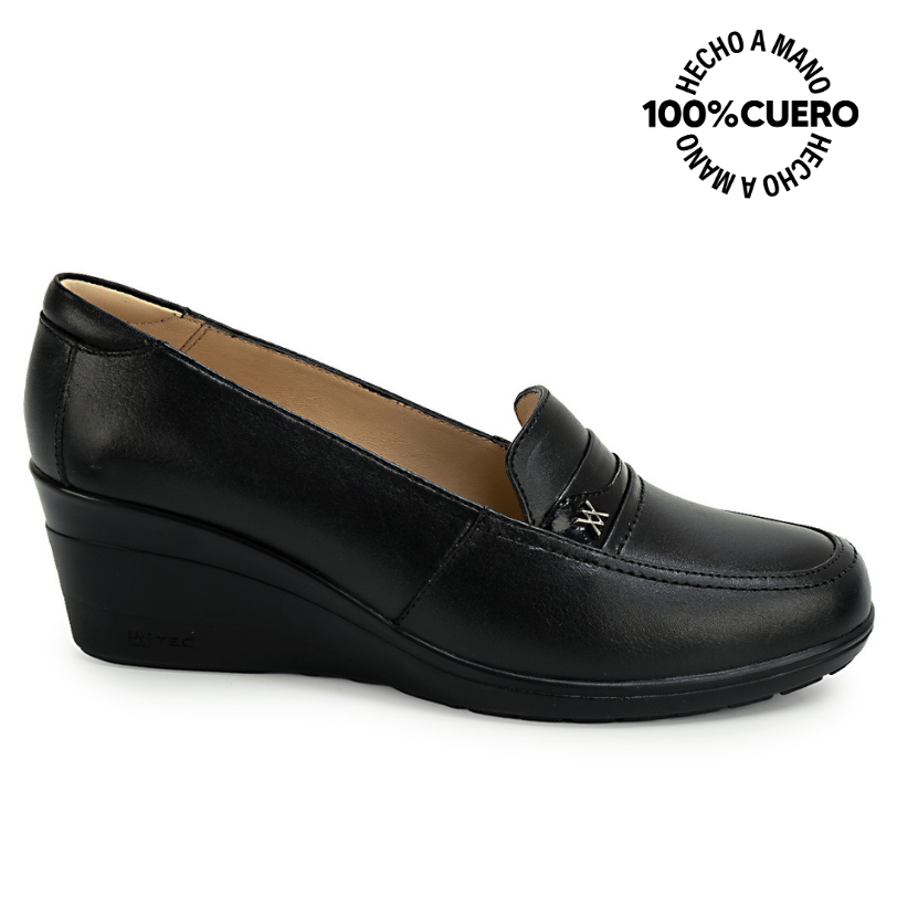 ZAPATO MOCASÍN LE-2614 NEGRO VIALE CUERO - 1